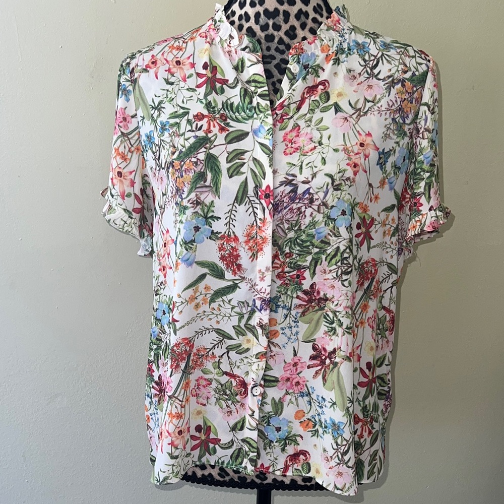 Tahari Multicolor Floral Blouse
